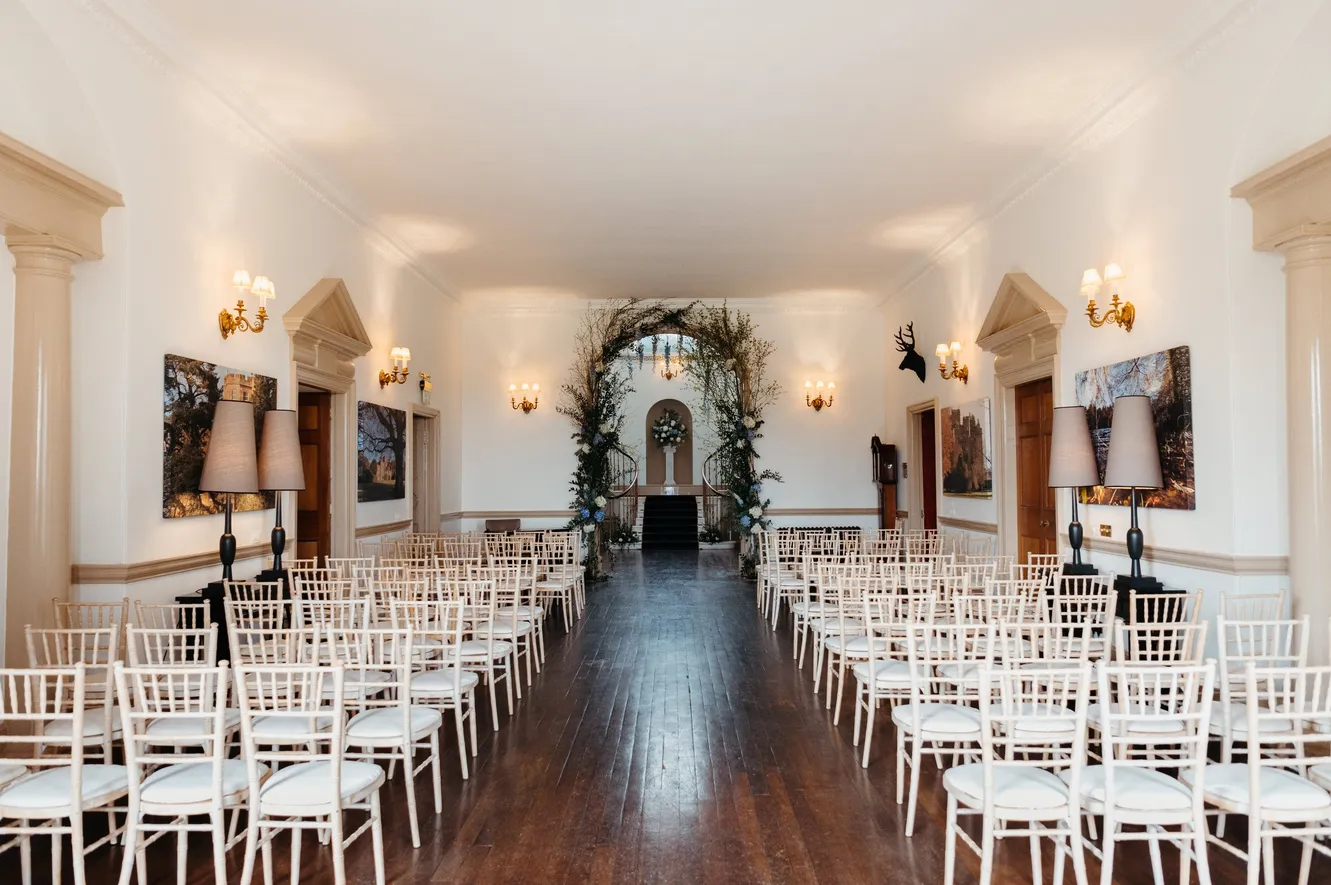 Private dining setup at Fasque Castle